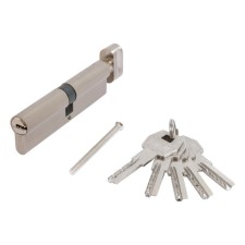 Cylinder mechanism standard MAX, 110 mm (55x55V), 5 keys, key/turntable, matte nickel 102481