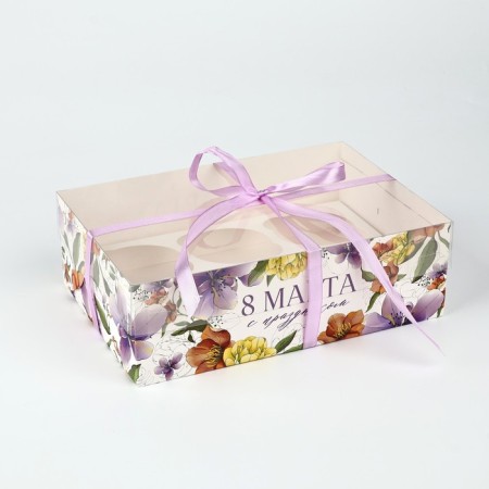 Box for Capcake "Irises", 23 x 16 x 7.5 cm