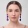 Earrings Assorted "Libero" three discs, purple color in gold