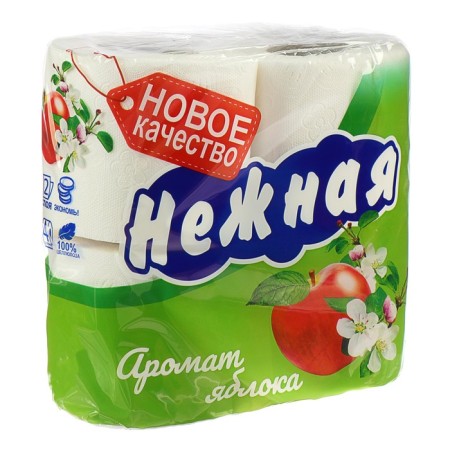 Toilet paper "delicate aroma apple", 2 layers, 4 rolls-1