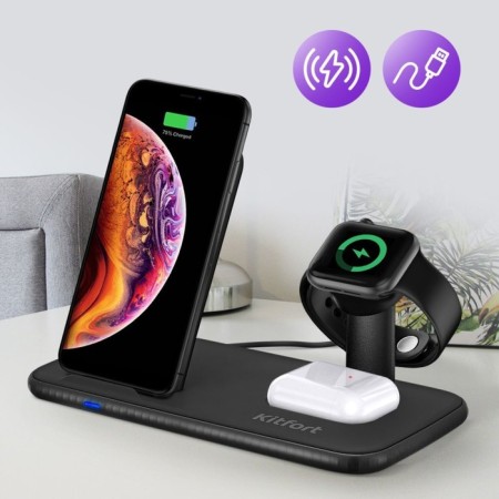 Charger station KitFort KT-3371-1, 22.5 watts, black color-1