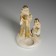 Polystone candlestick "Santa Claus in a brown fur coat with a snowman" d = 3? 5 cm 10.3x9.8x14 cm