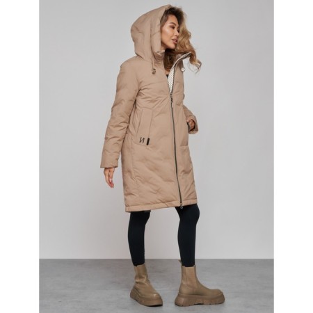 Coat insulated winter female, size 50, beige color-5