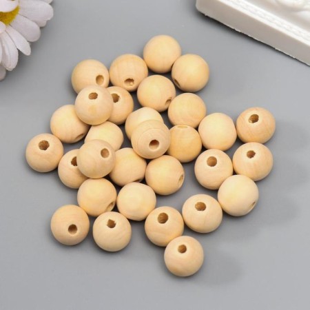 Wooden beads d = 12 mm (set 30 pcs) without coating-1