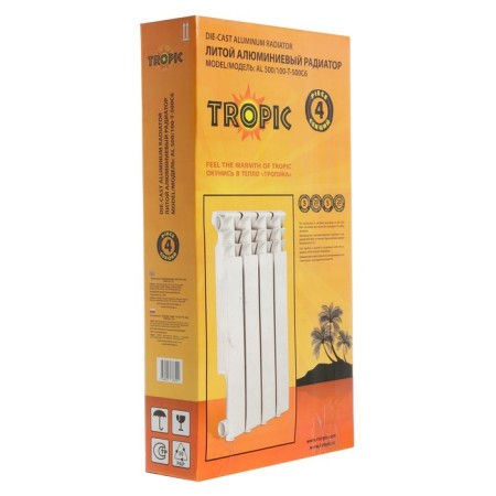 Tropic 500x100 mm radiator aluminum, 4 sections-9