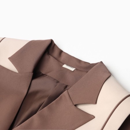 Women's jacket with Minaku scrap: Casual Collection Brown color, pr 50-10
