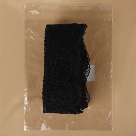 Lace on a grid, 55 mm × 11 ± 1 m, black color-2