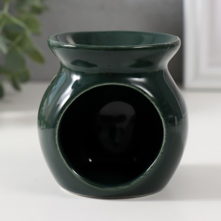 Aroma lamp ceramics "Plant in a pot" Green 7.2x7.2x7.8 cm-1