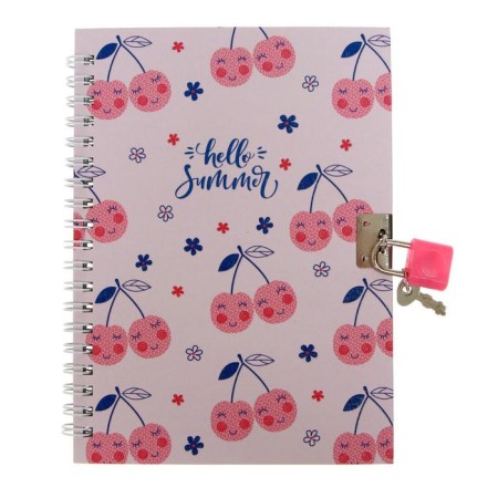 Notebook on the lock "Berries/Fruits" A5-, 45 sheets, in the ruler, on the crest, mix-1