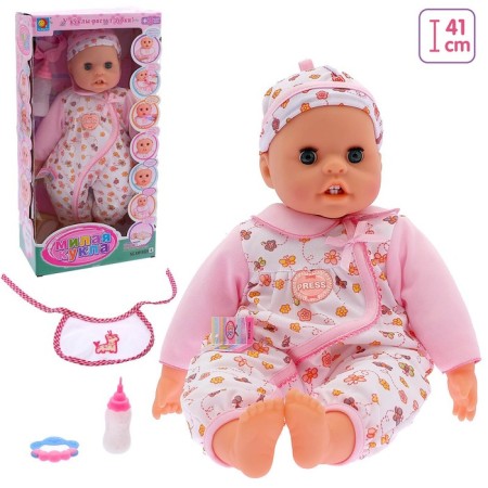 Interactive navel "Baby", 4 functions, sound, tongue moves, teeth grow, pink color