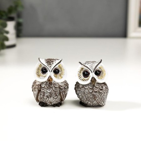 Souvenir Polystone "Owl with golden eyes" MIX 5.5x4.5x3 cm