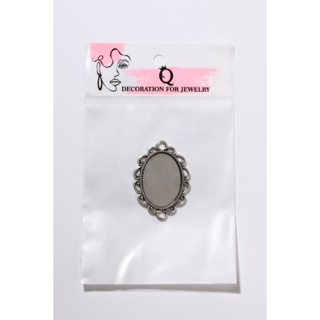 Frame with a setting A3810-2, platform 18 × 25 mm, color black silver-4