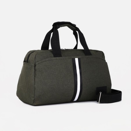 Sports bag with lightning, 3 outer pockets, long belt, green color