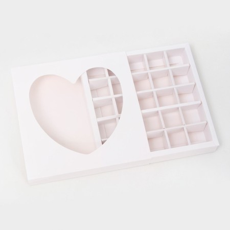 Box for sweets 25 pcs, 22 x 22 x 3.5 cm, white-3