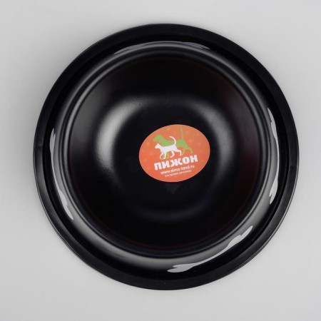 A bowl with bones, iron with a non -slip base of 15 x 3.5 cm, 150 ml, black-1