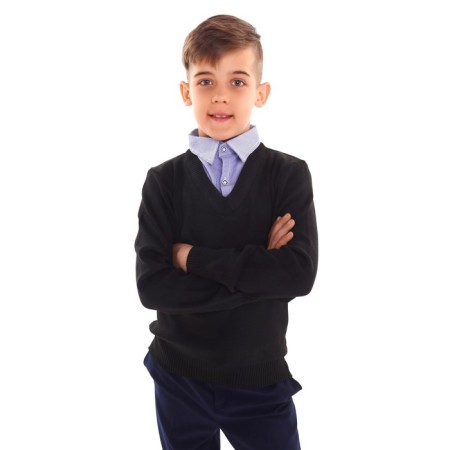 School jumper-unit for boys, black color, height 128-134cm-4