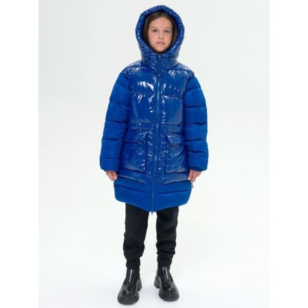 Coat for girls, height 152 cm, blue color-8