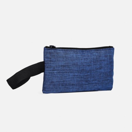 Set of a youth backpack on a zipper of textiles with USB, bag, cosmetic bag, blue color-9