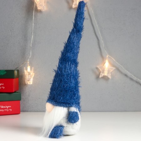Interior doll "Santa Claus in a blue cap-traffic" 28x9x7 cm-2