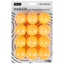 Table tennis ball, set of 12 pcs., PP, Orange color