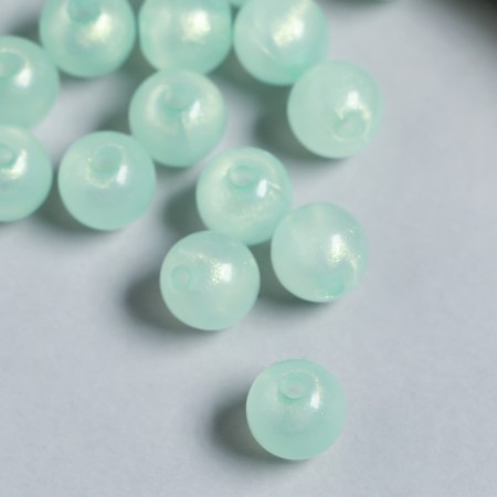 Plastic beads "Balls light green with sparkles" glow in the dark 20 g d = 1.2 cm