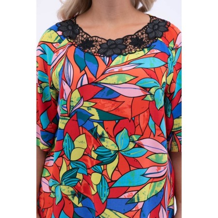 Female blouse, size 46, red color-1
