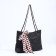 Soper bag with zipper, black color