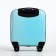 Small 18 suitcase, lightning department, 4 wheels, blue color