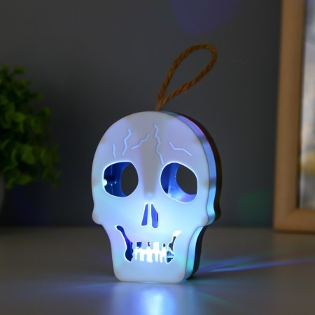 Sponel "Skull" LED 1W RGB from LR1130 batteries white-black 9.5x4x5cm Risalux-3