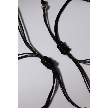 Bracelets "Demetrons" Sun and Moon, Black color with silver, 8 cm-2
