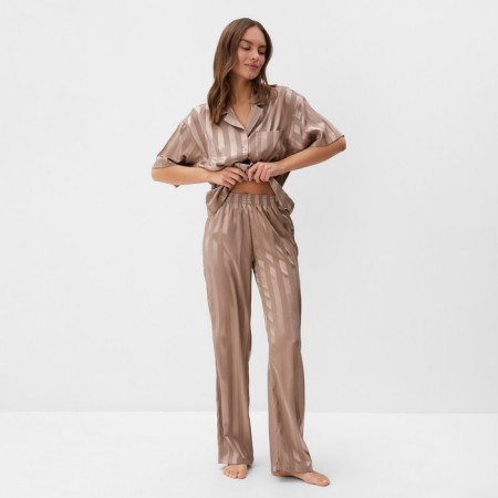 Female set (shirt, trousers) KAFTAN SILK "strip" size 48-50, powder-3