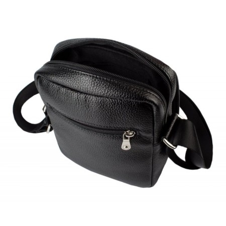 Male bag, lightning department, 2 outer pockets, adjustable belt, black color-2