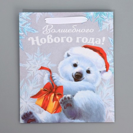 Craft vertical “Mishutka” package, ml 23 x 27 x 11.5 cm, New Year-6