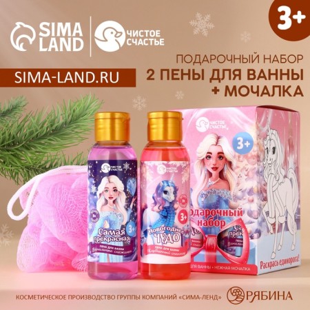 New Year's Gift kit, shower gel 2 x 100 ml and body washcloth, new year
