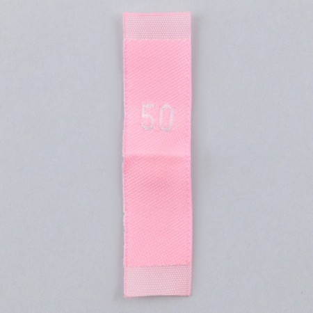 Textile strip "50", 4.6 x 1.1 cm, pink color-3