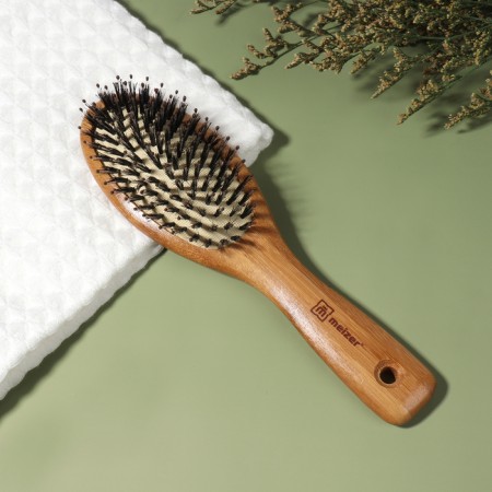 The comb massage, natural/combined bristles, 6 × 22 cm, color "Light wood"