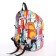 School backpack from textiles with a zipper, 4 pockets, wallet, colorful color