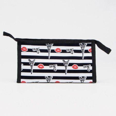 Cosmetic bag with lightning, black/white color-1