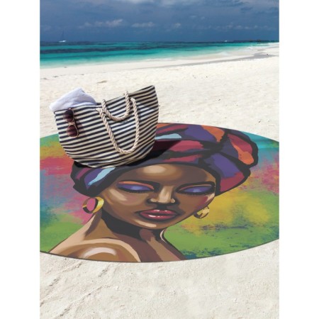 Pareo and beach rug "Colorite African", d = 150 cm-1