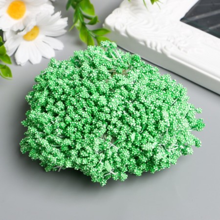 Stamens for flowers "droplets bubble greens" 4x7 mm set 700 pcs length 6.5 cm-1