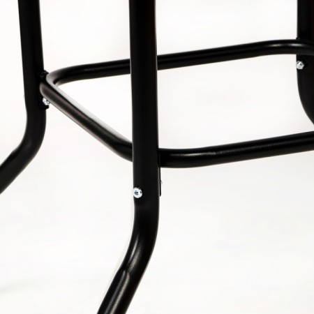 Set of garden furniture: square table and 2 black chairs-3