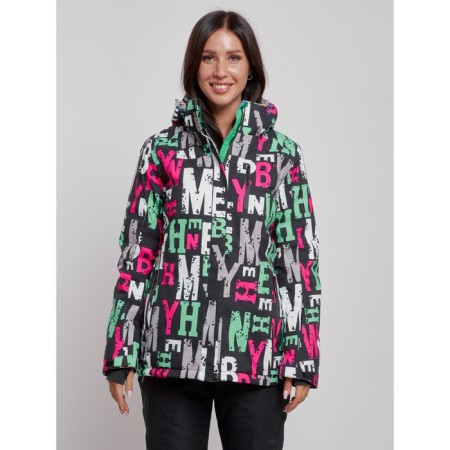 Ski jacket female winter, size 50, black color