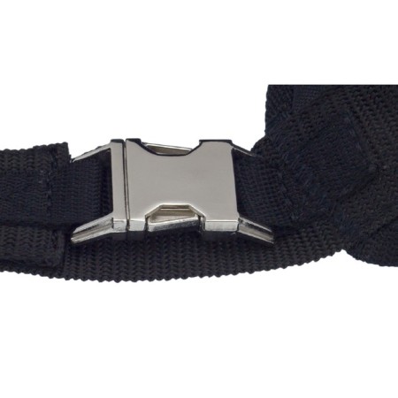 Nylon harness with breasts with metal fittings (sample m) Osh 60-70cm, OG 70-90 with stripes, MIK-1