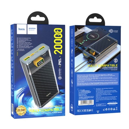 External battery Hoco J103A, 20,000 mAh, USB/type-C, 3 A, gray-9
