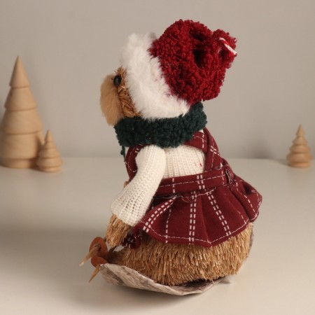 Decor "Bear in winter sundress on skiing" 20x19x11.5 cm-3