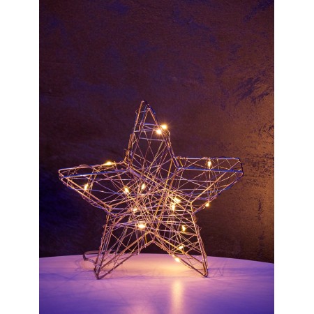 Figure Light "Zvezda", 20x20x4 cm, 15 LED, AAX2 batteries (not in set.), Glows warm white