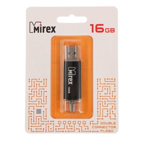Flash drive Mirex Smart Black, 16 GB, USB2.0, USB/microUSB, th he is up to 25 mb/s, pake up to 15 Mb/s, black-11