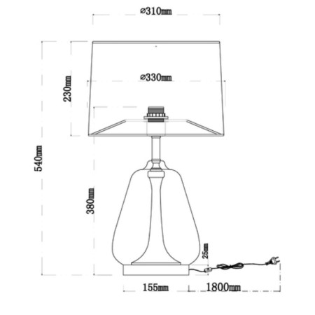 Decorative table lamp Arte Lamp Pleione A5045LT-1PB, E27, 60 W, 33x33x54 cm, copper-3
