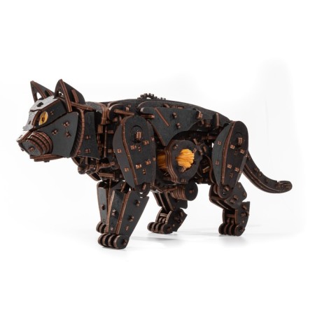 Mechanical team model, wooden designer "Black cat (cat)"-4