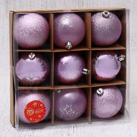Set of balls Plastic D-8 cm, 9 pcs "Emily Assorted Stars"-1